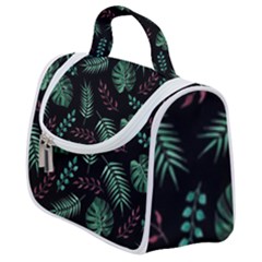 Tropical Leaves Pattern Satchel Handbag by Vaneshart