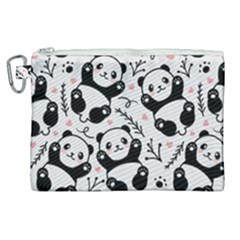 Panda Pattern Canvas Cosmetic Bag (xl) by Vaneshart