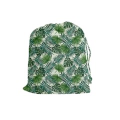 Leaves Tropical Wallpaper Foliage Drawstring Pouch (large) by Vaneshart
