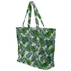 Leaves Tropical Wallpaper Foliage Zip Up Canvas Bag by Vaneshart
