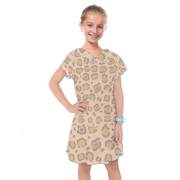 Leopard Print Kids  Drop Waist Dress