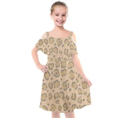 Leopard Print Kids  Cut Out Shoulders Chiffon Dress by Sobalvarro