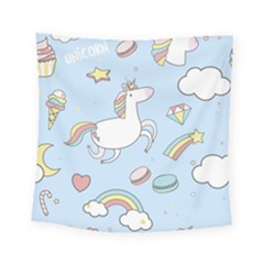 Unicorn Seamless Pattern Background Vector Square Tapestry (small) by Sobalvarro