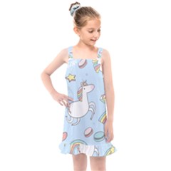 Unicorn Seamless Pattern Background Vector Kids  Overall Dress by Sobalvarro