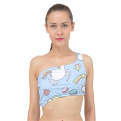 Unicorn Seamless Pattern Background Vector Spliced Up Bikini Top  by Sobalvarro
