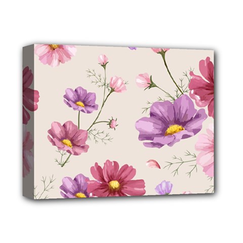Vector Hand Drawn Cosmos Flower Pattern Deluxe Canvas 14  X 11  (stretched) by Sobalvarro