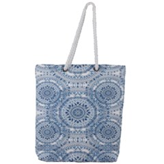 Boho Pattern Style Graphic Vector Full Print Rope Handle Tote (large) by Sobalvarro