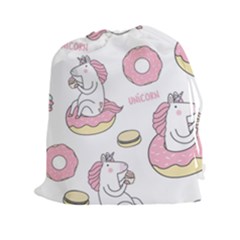 Unicorn Seamless Pattern Background Vector (1) Drawstring Pouch (2xl) by Sobalvarro
