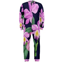 Vector Hand Drawn Orchid Flower Pattern Onepiece Jumpsuit (men)  by Sobalvarro