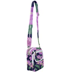Vector Hand Drawn Orchid Flower Pattern Shoulder Strap Belt Bag by Sobalvarro