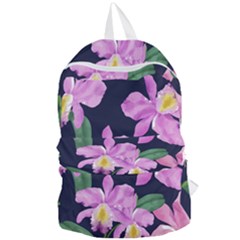 Vector Hand Drawn Orchid Flower Pattern Foldable Lightweight Backpack by Sobalvarro