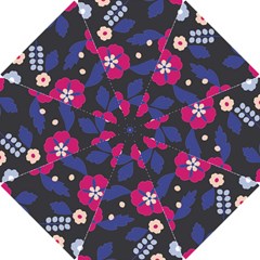 Vector Seamless Flower And Leaves Pattern Hook Handle Umbrellas (medium) by Sobalvarro