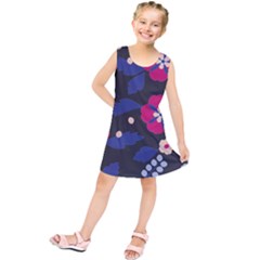 Vector Seamless Flower And Leaves Pattern Kids  Tunic Dress by Sobalvarro