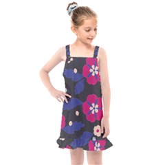 Vector Seamless Flower And Leaves Pattern Kids  Overall Dress by Sobalvarro