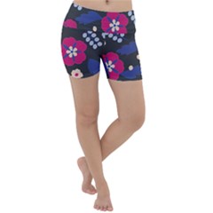 Vector Seamless Flower And Leaves Pattern Lightweight Velour Yoga Shorts by Sobalvarro