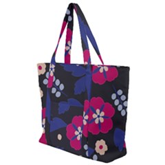 Vector Seamless Flower And Leaves Pattern Zip Up Canvas Bag by Sobalvarro