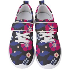 Vector Seamless Flower And Leaves Pattern Men s Velcro Strap Shoes by Sobalvarro