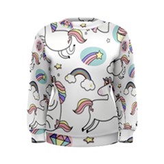 Cute Unicorns With Magical Elements Vector Women s Sweatshirt by Sobalvarro