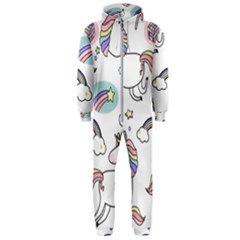 Cute Unicorns With Magical Elements Vector Hooded Jumpsuit (men)  by Sobalvarro