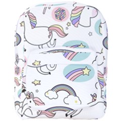 Cute Unicorns With Magical Elements Vector Full Print Backpack by Sobalvarro