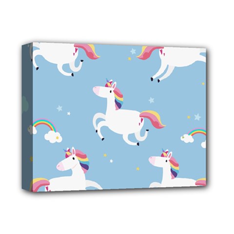 Unicorn Seamless Pattern Background Vector (2) Deluxe Canvas 14  X 11  (stretched) by Sobalvarro