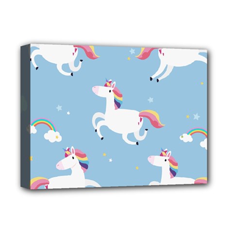 Unicorn Seamless Pattern Background Vector (2) Deluxe Canvas 16  X 12  (stretched)  by Sobalvarro