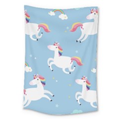 Unicorn Seamless Pattern Background Vector (2) Large Tapestry by Sobalvarro
