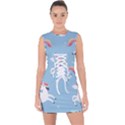 Unicorn Seamless Pattern Background Vector (2) Lace Up Front Bodycon Dress View1