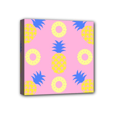 Pop Art Pineapple Seamless Pattern Vector Mini Canvas 4  X 4  (stretched) by Sobalvarro