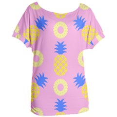 Pop Art Pineapple Seamless Pattern Vector Women s Oversized Tee by Sobalvarro