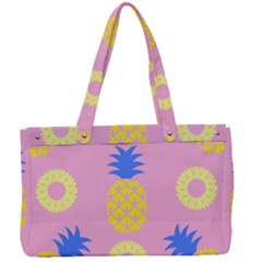 Pop Art Pineapple Seamless Pattern Vector Canvas Work Bag by Sobalvarro