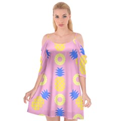 Pop Art Pineapple Seamless Pattern Vector Cutout Spaghetti Strap Chiffon Dress by Sobalvarro