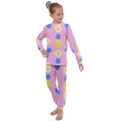 Pop Art Pineapple Seamless Pattern Vector Kids  Long Sleeve Set  by Sobalvarro