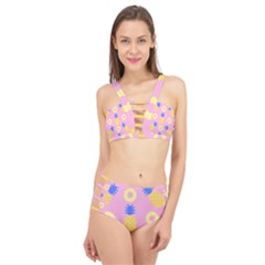 Pop Art Pineapple Seamless Pattern Vector Cage Up Bikini Set by Sobalvarro