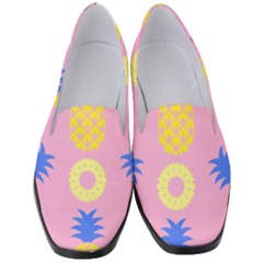 Pop Art Pineapple Seamless Pattern Vector Women s Classic Loafer Heels by Sobalvarro