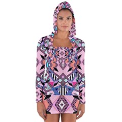 Marble Texture Print Fashion Style Patternbank Vasare Nar Abstract Trend Style Geometric Long Sleeve Hooded T-shirt by Sobalvarro
