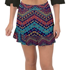 Ethnic  Fishtail Mini Chiffon Skirt by Sobalvarro