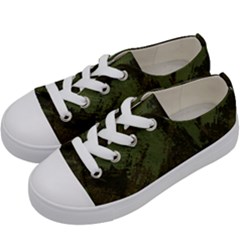 Camouflage Brush Strokes Background Kids  Low Top Canvas Sneakers by Vaneshart