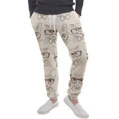 Seamless Pattern Hand Drawn Cats With Hipster Accessories Men s Jogger Sweatpants by Vaneshart