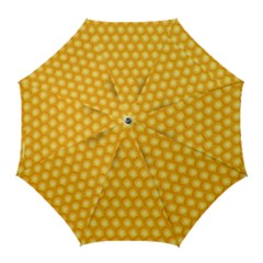 Abstract Honeycomb Background With Realistic Transparent Honey Drop Golf Umbrellas by Vaneshart