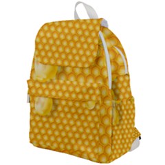 Abstract Honeycomb Background With Realistic Transparent Honey Drop Top Flap Backpack by Vaneshart