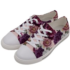 Romantic Floral Background Women s Low Top Canvas Sneakers by Vaneshart