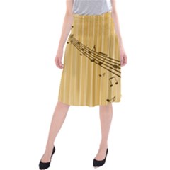 Background Music Nuts Sheet Midi Beach Skirt by Mariart