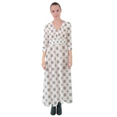 Pattern Black And White Flower Button Up Maxi Dress by Alisyart