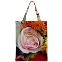 Floral Bouquet Orange Pink Rose Zipper Classic Tote Bag by yoursparklingshop