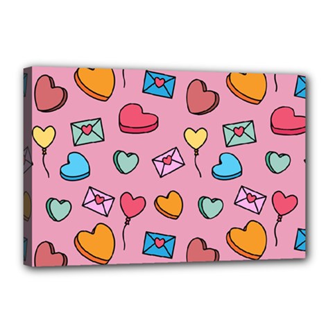 Candy Pattern Canvas 18  X 12  (stretched) by Sobalvarro
