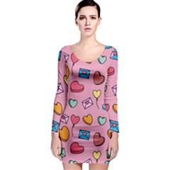 Candy Pattern Long Sleeve Bodycon Dress by Sobalvarro