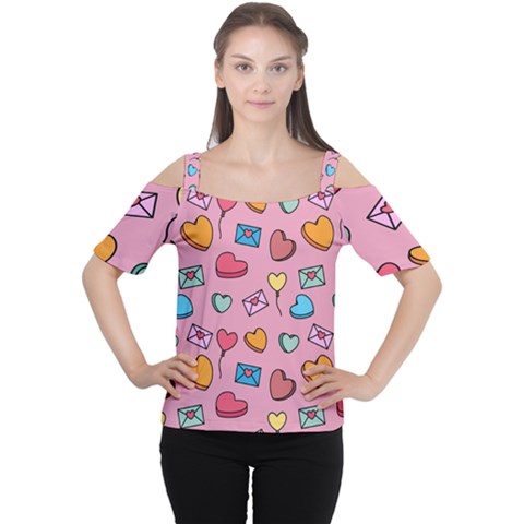 Candy Pattern Cutout Shoulder Tee by Sobalvarro