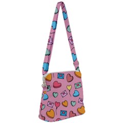 Candy Pattern Zipper Messenger Bag by Sobalvarro
