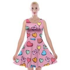 Candy Pattern Velvet Skater Dress by Sobalvarro